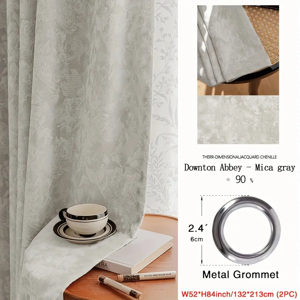 Downton Abbey Living Room curtains-Mica Grey-Linas