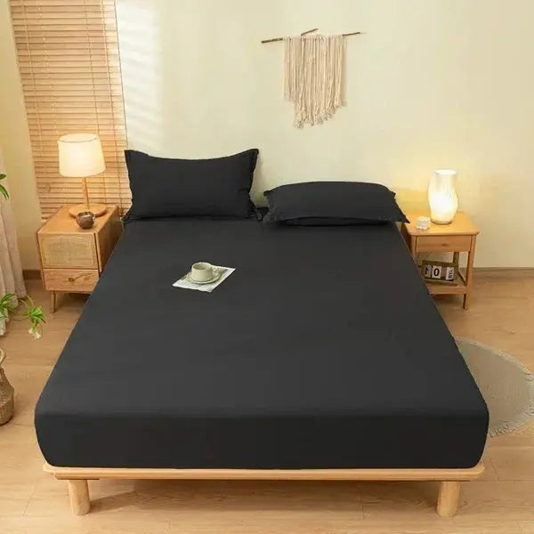High Quality Fitted Sheet With Elastic Band-Black-Linas