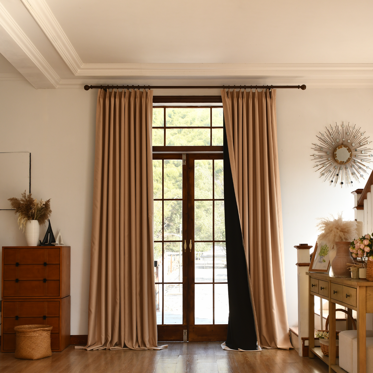 DWCN Custom Total Blackout Silk-Fiber Curtains