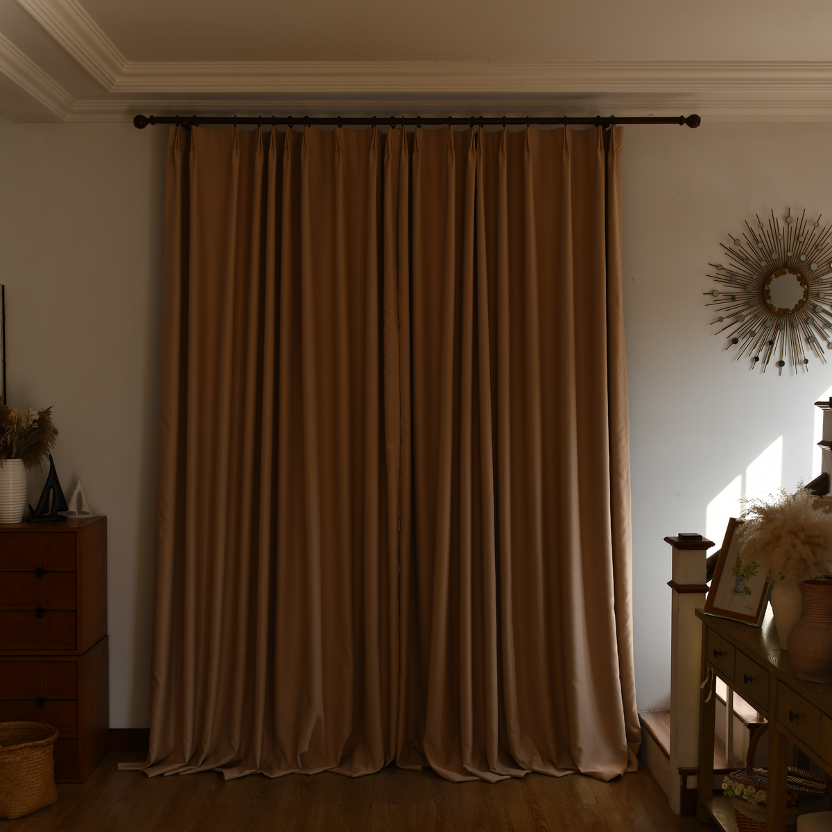 DWCN Custom Total Blackout Silk-Fiber Curtains