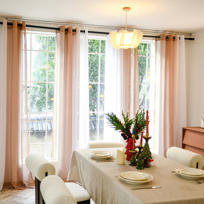 DWCN Custom Linen Texture Ombre Sheer Curtains