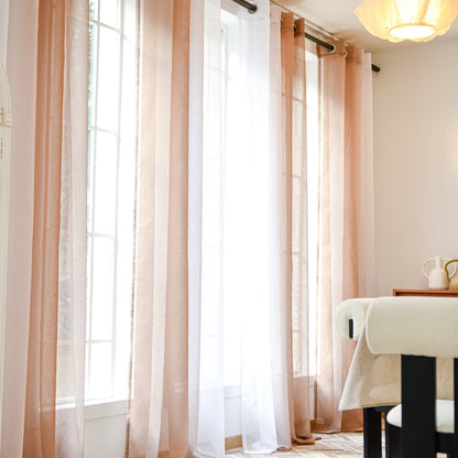 DWCN Custom Linen Texture Ombre Sheer Curtains