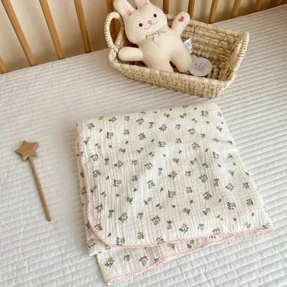 Baby Muslin Blanket Thin Quilt Cover-Gray Rose-Linas
