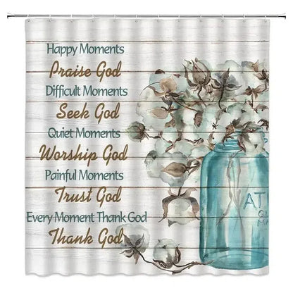 Bible Verse Shower Curtain With Hook-10-Linas