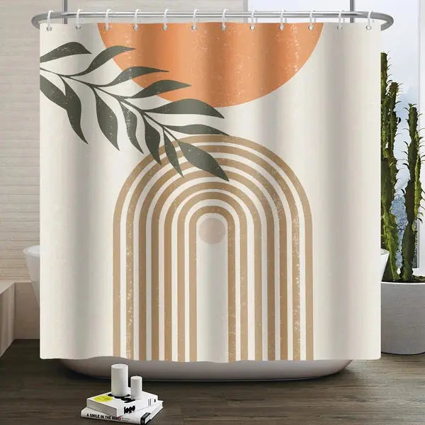 Bohemian Modern Minimalist Arch Sun Shower Curtain-YFX08973-Linas