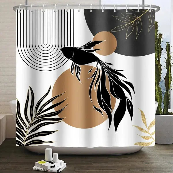 Bohemian Modern Minimalist Arch Sun Shower Curtain-YTS04000-Linas