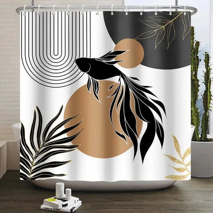 Bohemian Modern Minimalist Arch Sun Shower Curtain-YTS04000-Linas