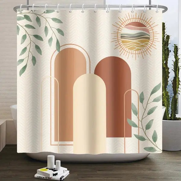 Bohemian Modern Minimalist Arch Sun Shower Curtain-YTS04308-Linas