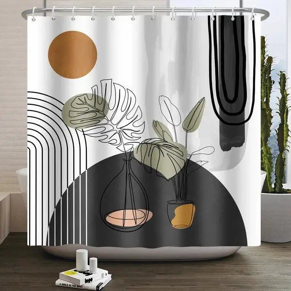Bohemian Modern Minimalist Arch Sun Shower Curtain-YTS04474-Linas