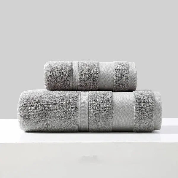 Comfortable Cotton Bathroom Towel Set-Grey-Linas