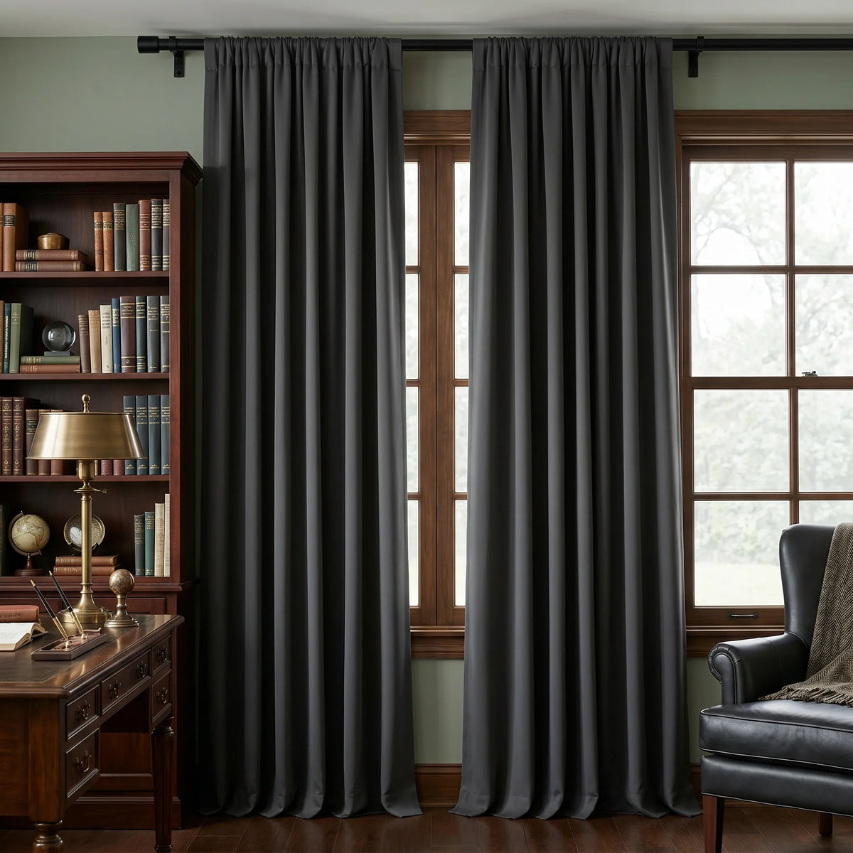 DWCN Custom Total Blackout Silk-Fiber Curtains