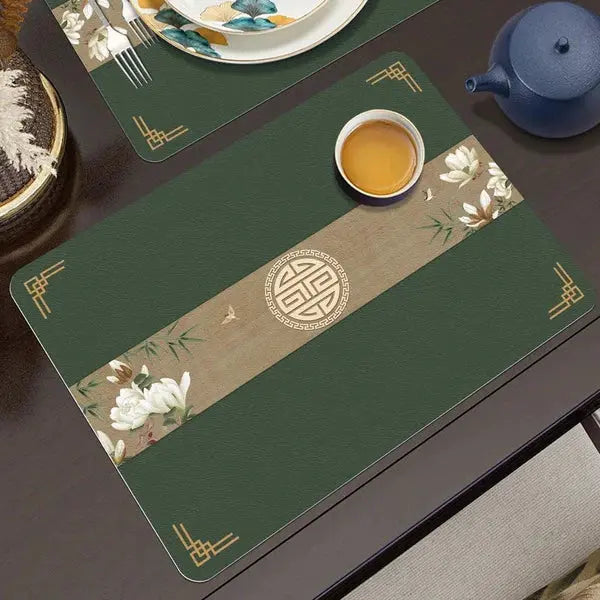 Elegant Chinese Style Leather Dining Placemats-04-Linas