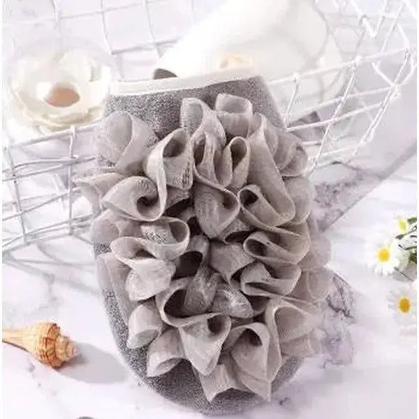 Exfoliating Gloves Body Cleaning Bath Flower-Gray-Linas