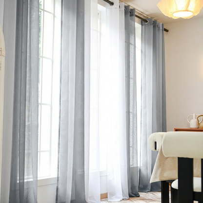 DWCN Custom Linen Texture Ombre Sheer Curtains