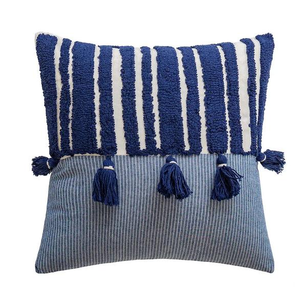Minimalist Retro Home Pillowcases-Dark Blue Stripes-Linas