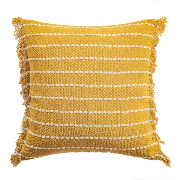 Minimalist Retro Home Pillowcases-Yellow Background White Beam-Linas