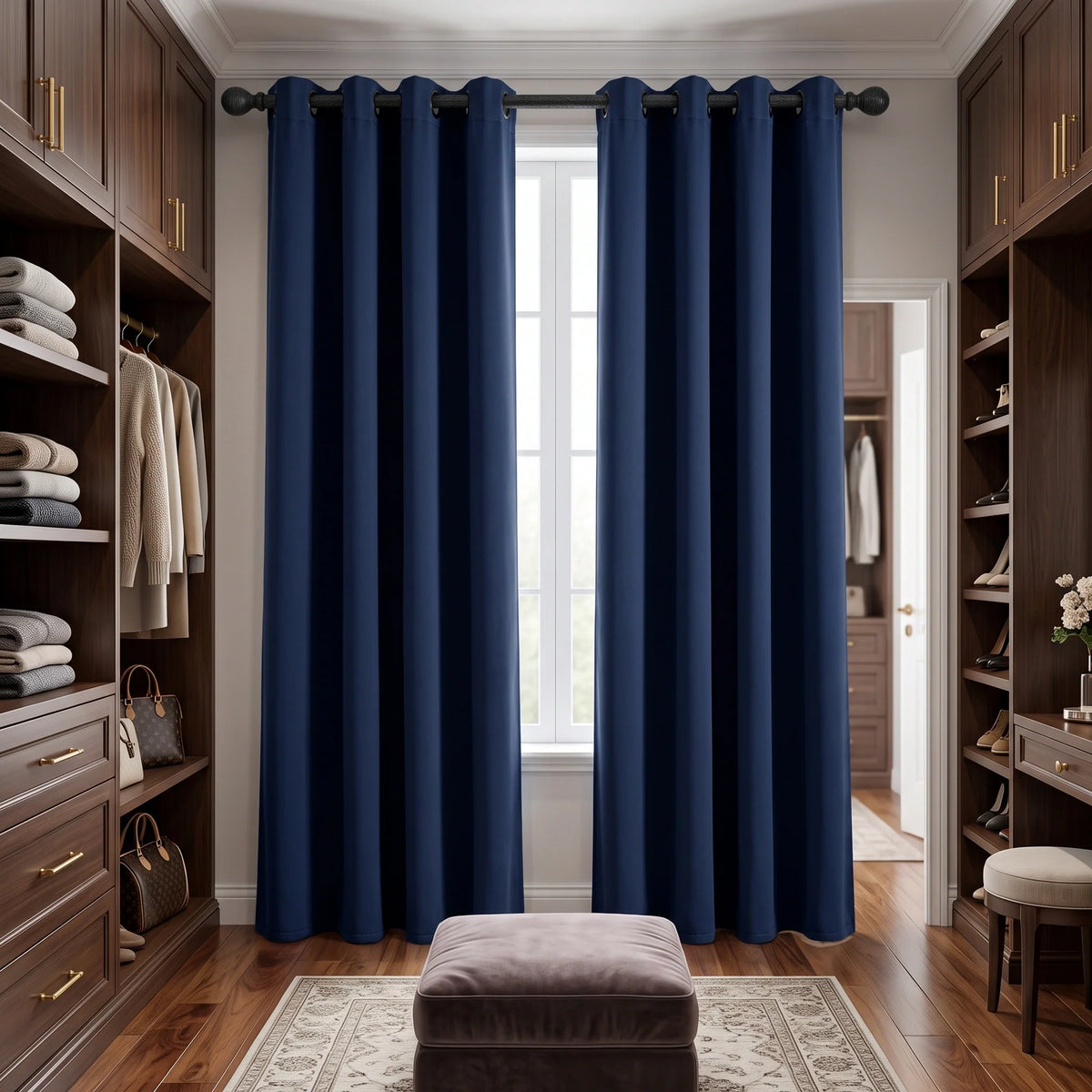 DWCN Custom Total Blackout Silk-Fiber Curtains