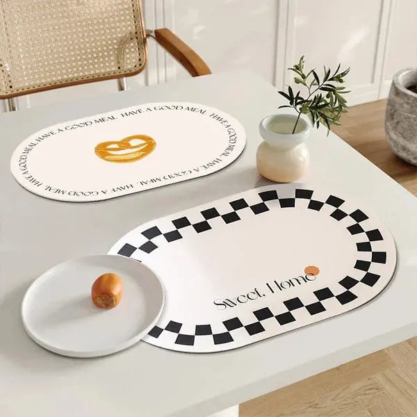 Nordic Placemat Oval Oilproof Dining Home Decor-Linas