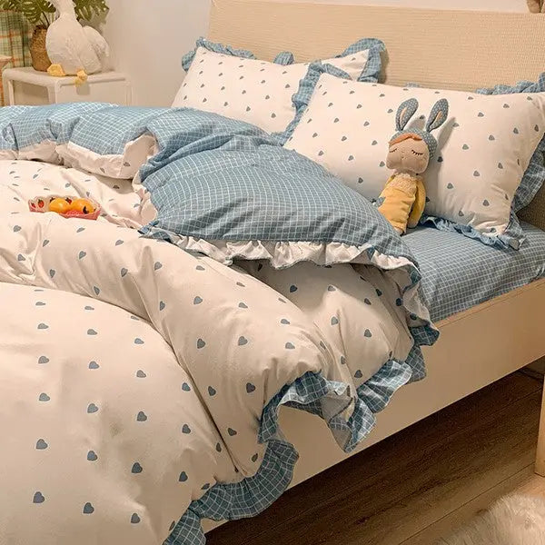Princess Style Bed Sheet Duvet Cover - 4 Piece-Heartfelt-Linas