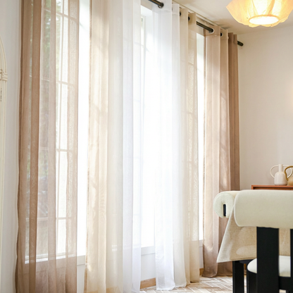 DWCN Custom Linen Texture Ombre Sheer Curtains