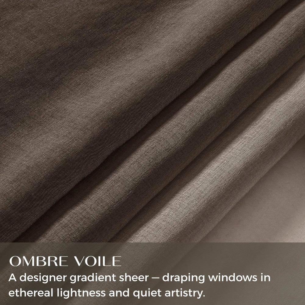 DWCN Custom Linen Texture Ombre Sheer Curtains