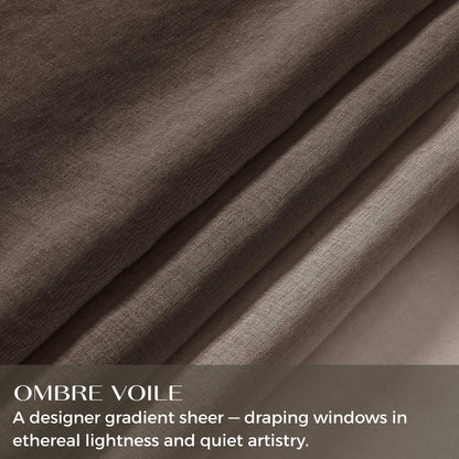 DWCN Custom Linen Texture Ombre Sheer Curtains